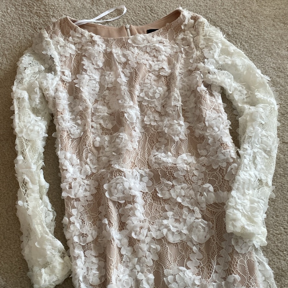 XSCAPE size 4 stunning lace dress tan lining - Picture 11 of 13